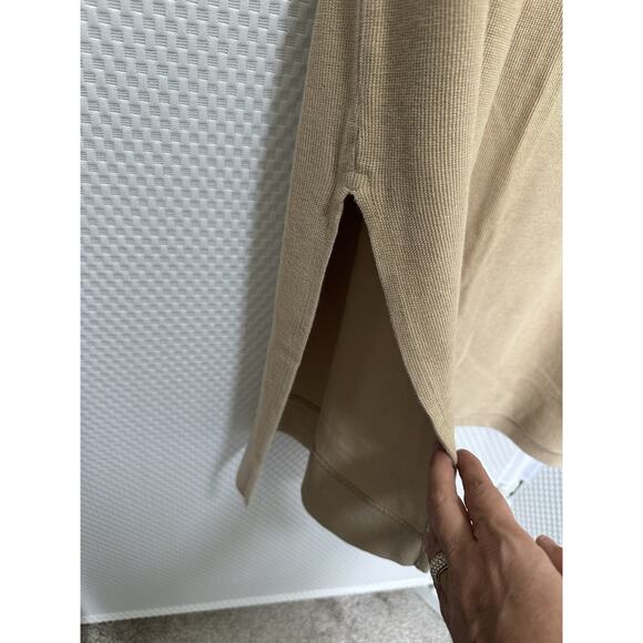 LL Bean Womens Long Maxi Skirt Knit Beige BOHO Plus 1x Cotton Modest - Picture 4 of 6